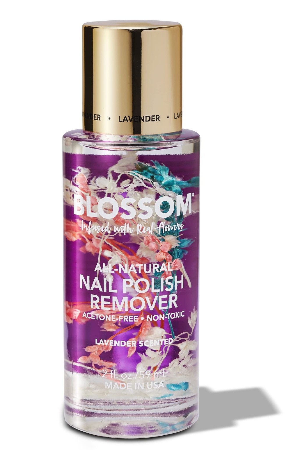 Blossom Non Toxic Nail Polish Remover 2 Fl Oz (Pack of 1), Lavender