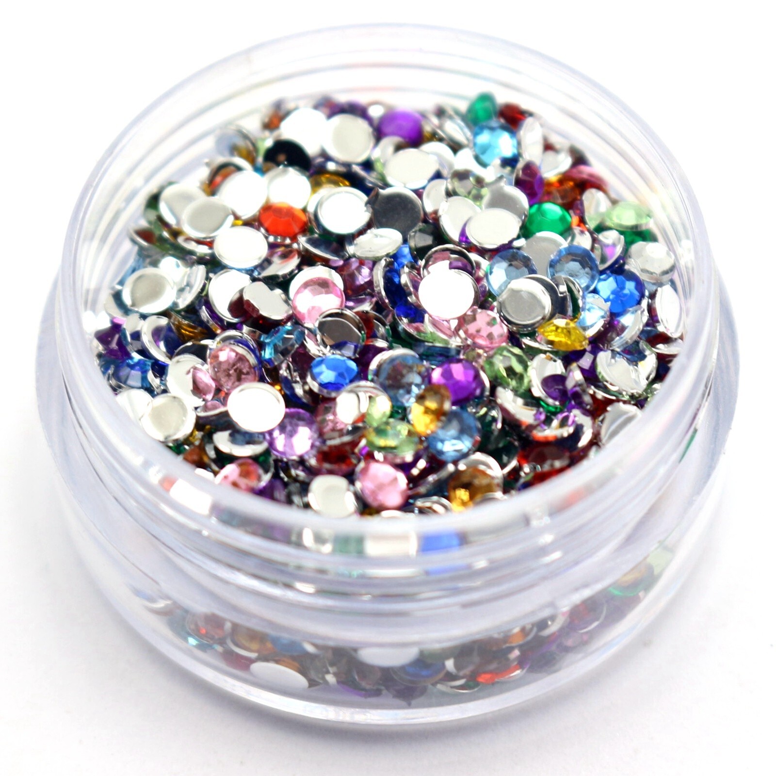 2000 Mixed Color Acrylic Faceted Round Flatbacks Rhinestone Gems 3mm 12ss