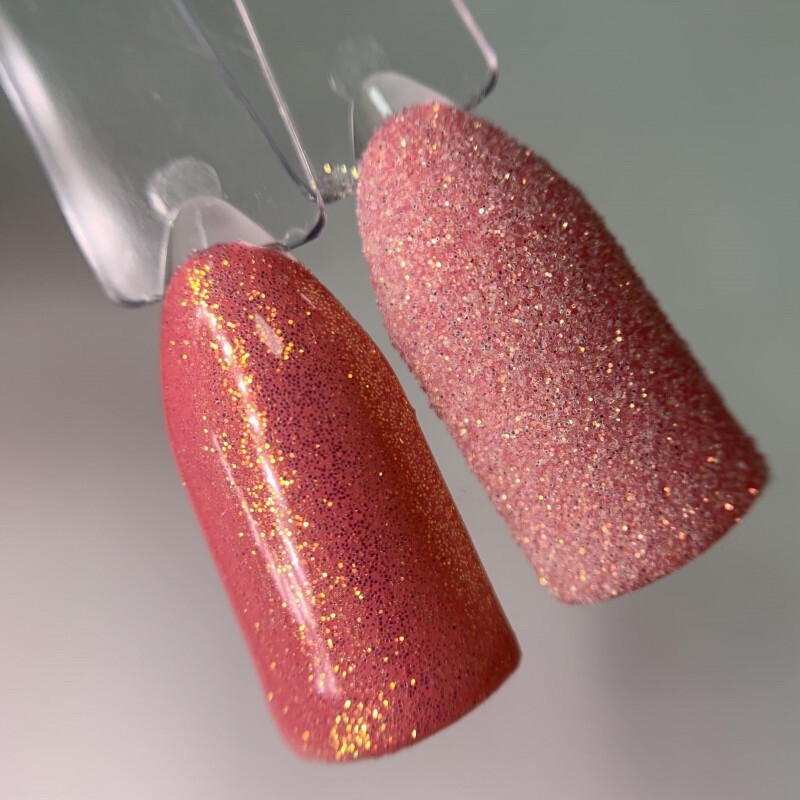 Pink Mermaid Glitter Nail Powder Iridescent Shiny Sugar Frost Effect Peach Shiny