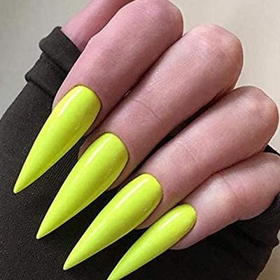 BeYou Clear Long Stiletto 500pcs False Fake Gel Nail Tips,10 Sizes With Clear