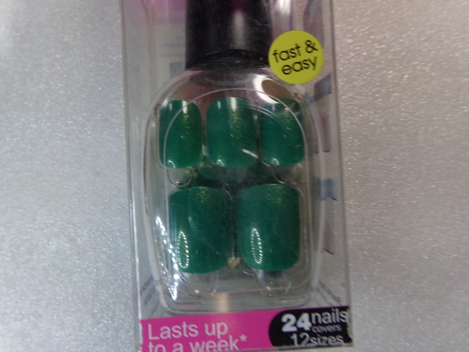 Nadeco Nails “Compare to imPRESS” Press-on Nails short, Shiny Blue Pink