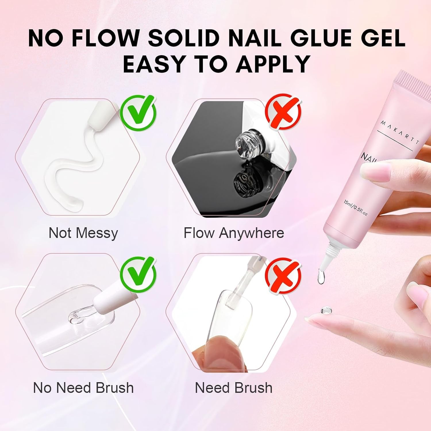 Multifunctional Gel Nail Glue: Strong Hold for Press-Ons & Decorative Nail Art