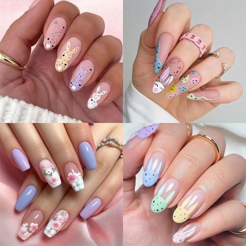 5D Nail Art Stickers 3D Self-Adhesive Easter Colorful Cute Embossed Easter