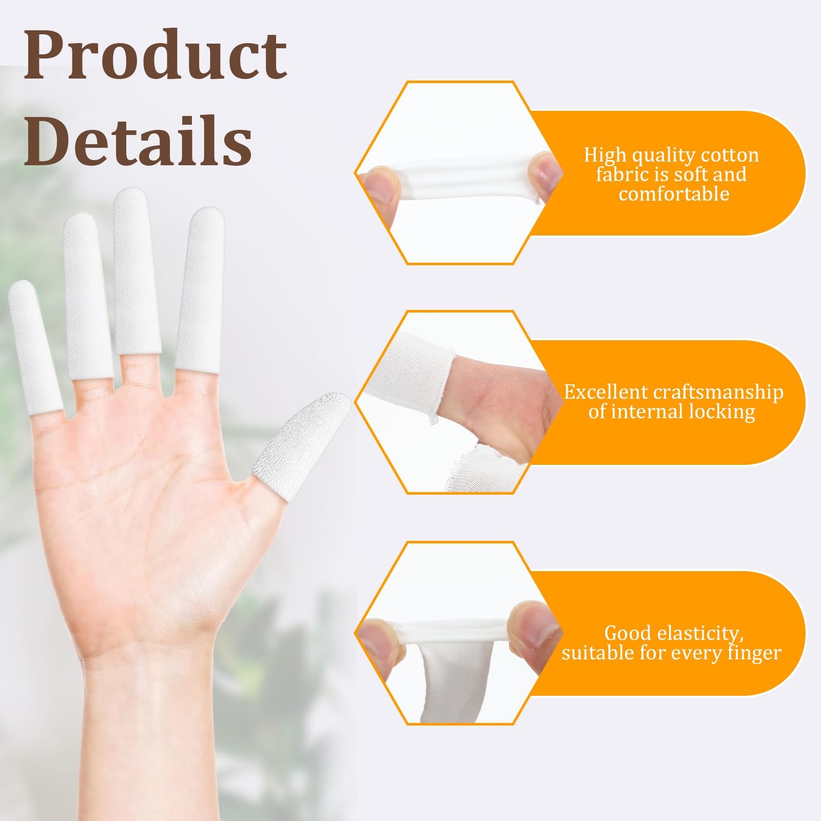 200 Pcs Finger Cots – Cotton Protectors for Cuts, Burns, Wound Care, Crafts