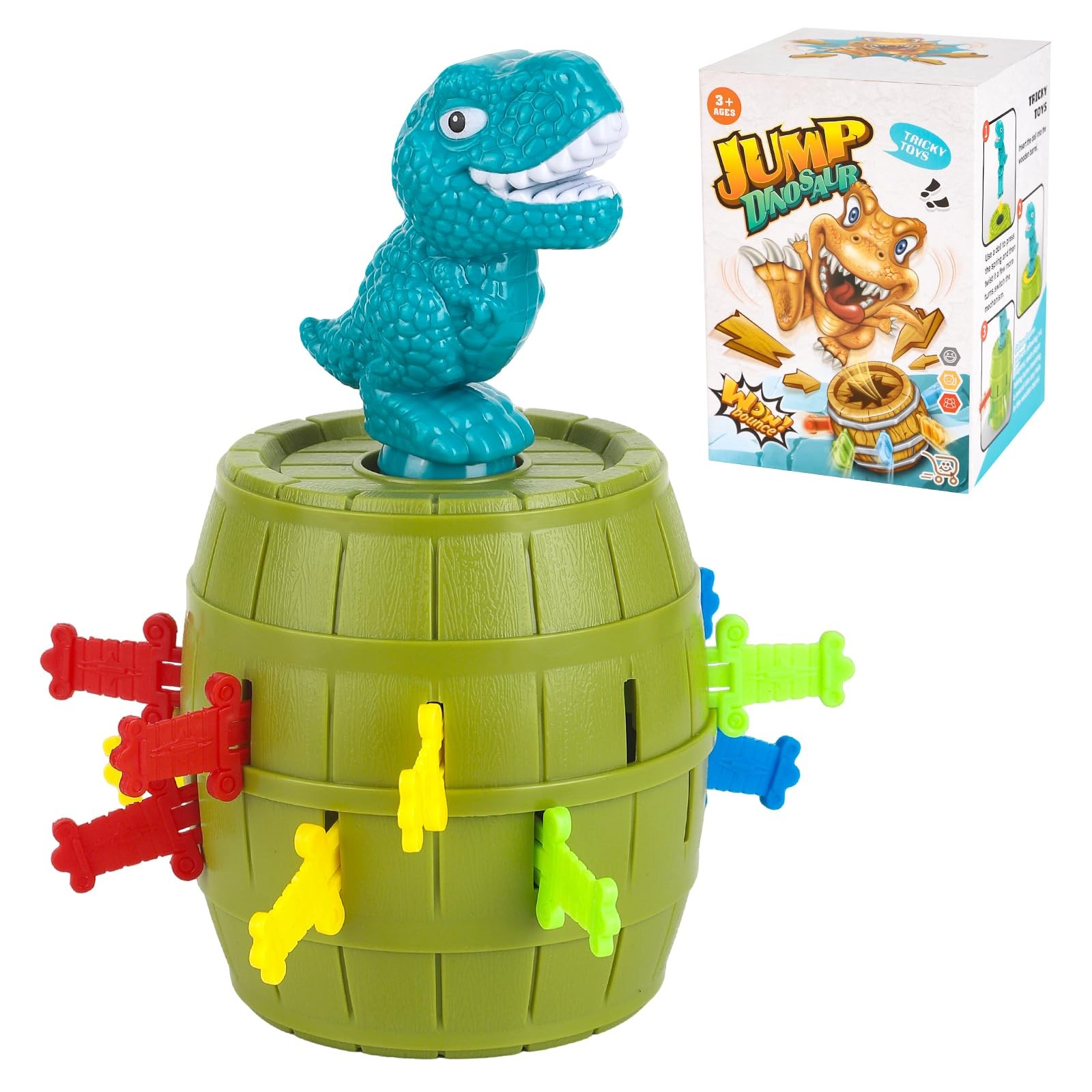 ZOPMTIYO Pop-Up Dinosaur Pirate Board Game for Kids Ages 3+ – Medium, Basic