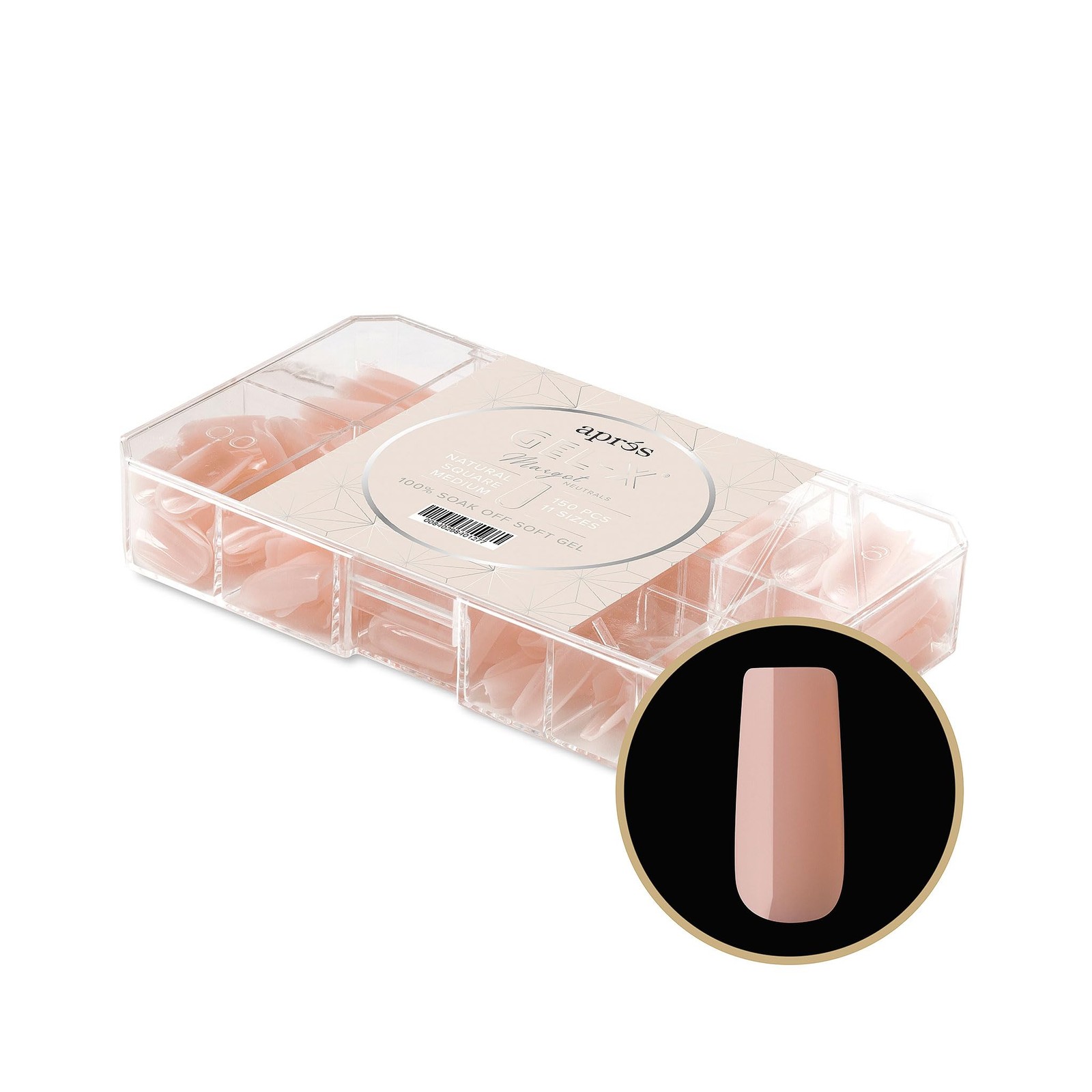Natural Gel X Nail Tips 150 Pack Medium Square Tips In Neutrals Shades