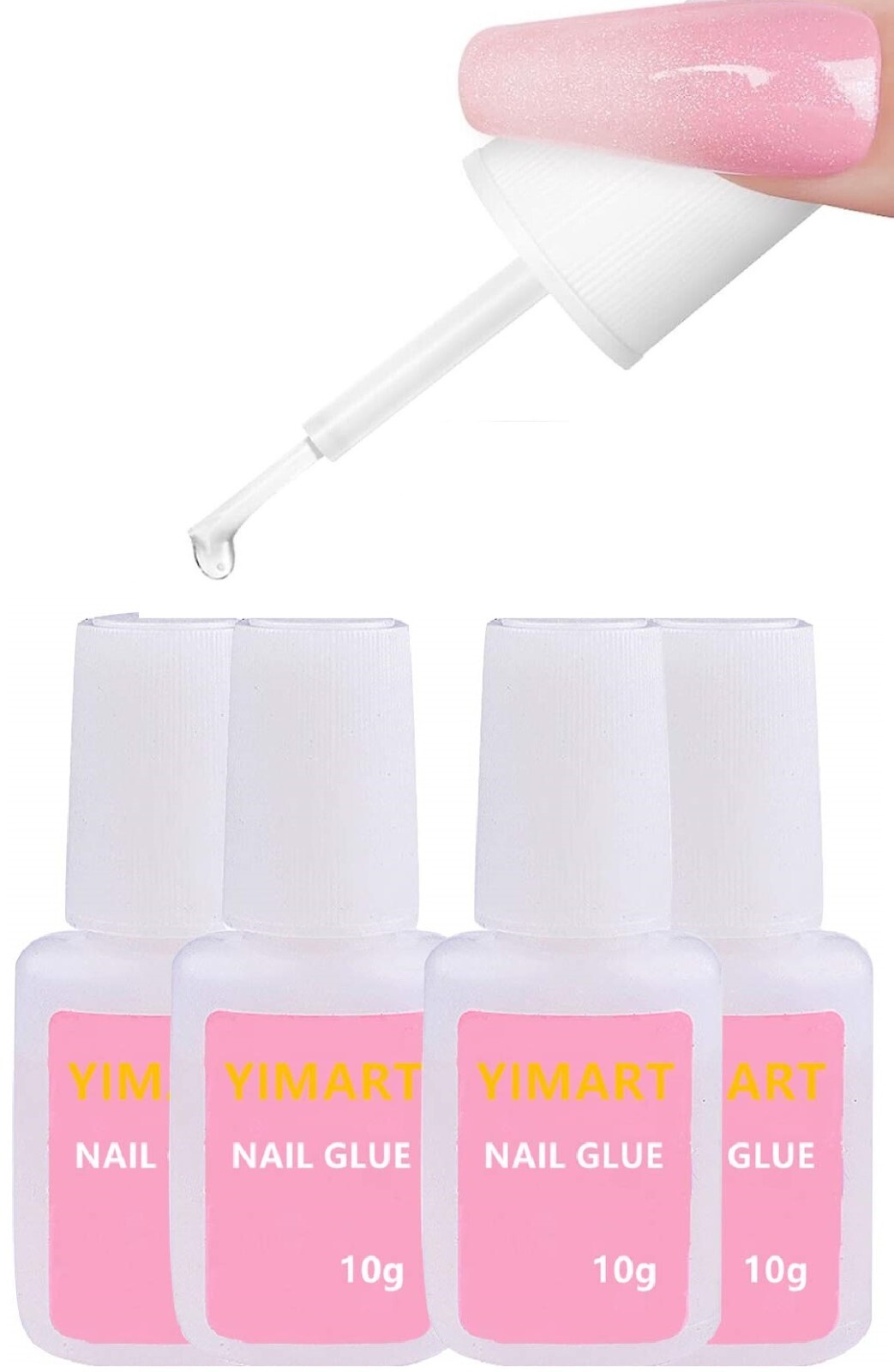 Professional Salon Nail Glue Quick and Strong Nail Liquid Adhesive, 4 Pack ys