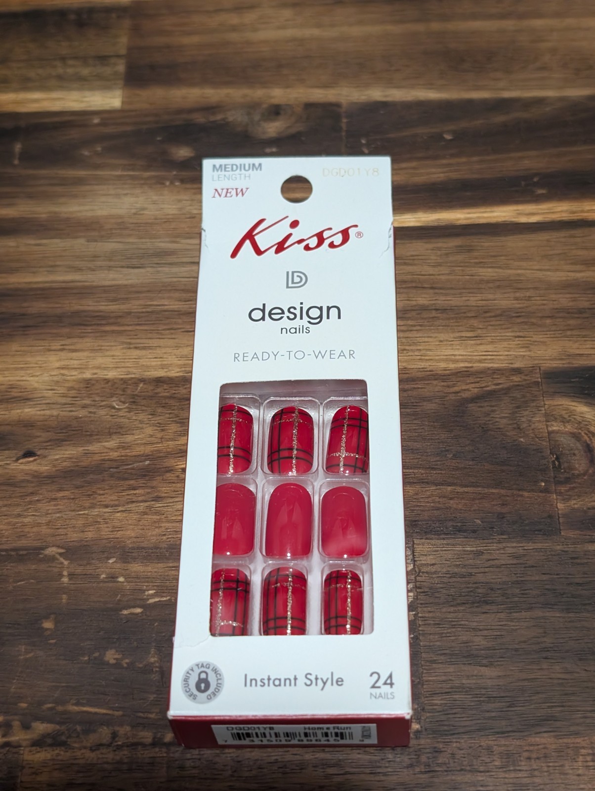 Kiss ImPRESS Dashing Diva Manicure Nails Red Plaid, Burgundy W/Roses Teal Blue