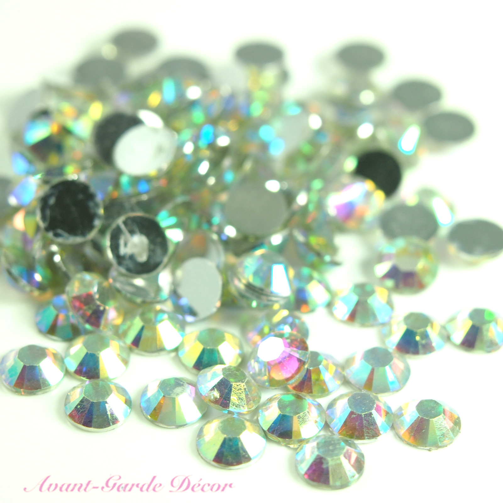 【AB-MULTI】2-6mm FLAT BACKED RHINESTONES NAIL ART SCRAPBOOK CRAFT