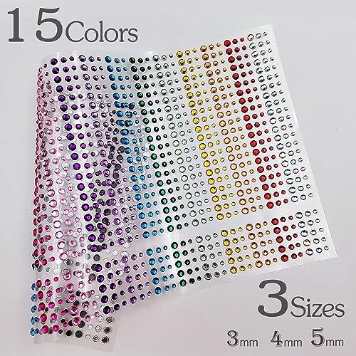 1450 Pieces Eye Face Gems White Pearls Self-Adhesive Rhinestone Rainbow, Pearl
