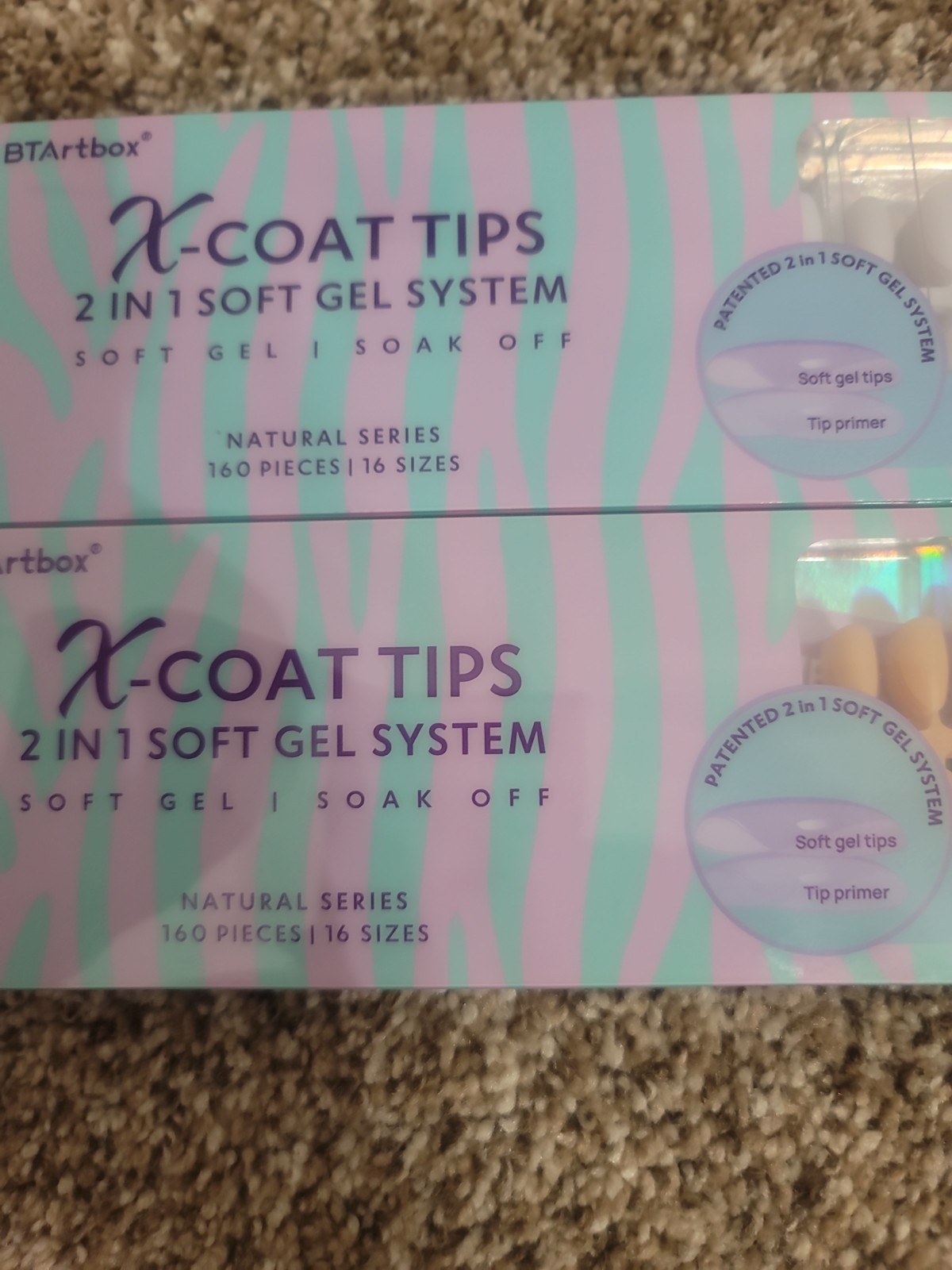 BTArtbox XCoat Press-On Nails Short Almond Soft Gel Natural Nail Tips