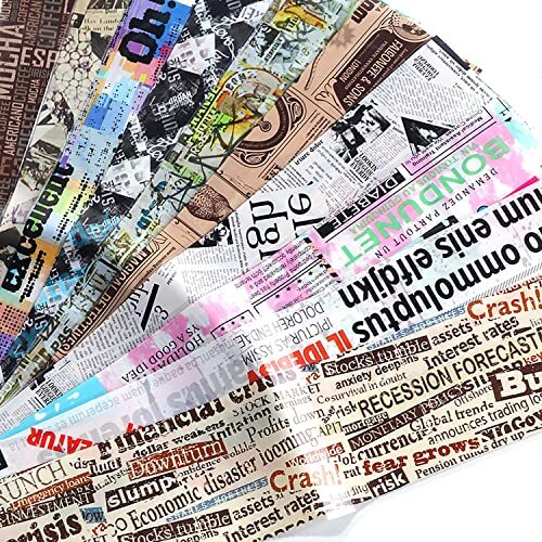 Holographic Nail Foil Transfer Stickers Decals, Funny Nail Polish Newspaper