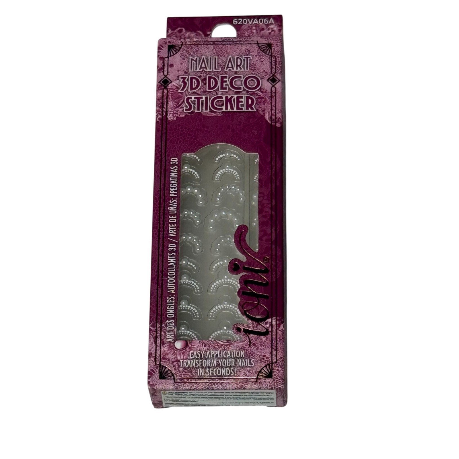 Ioni Veil of Allure 3D Nail Art Stickers Pearl Accent Arches NWT