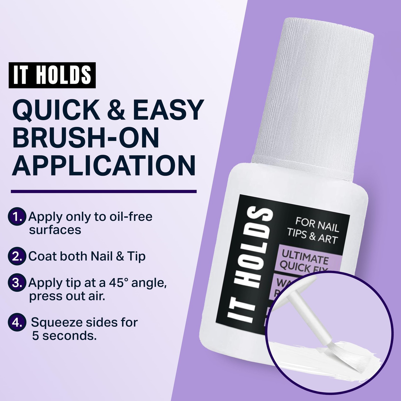 Brush On Nail Glue for Press On Nails, Extra Strong for Acrylic, Waterproof f…