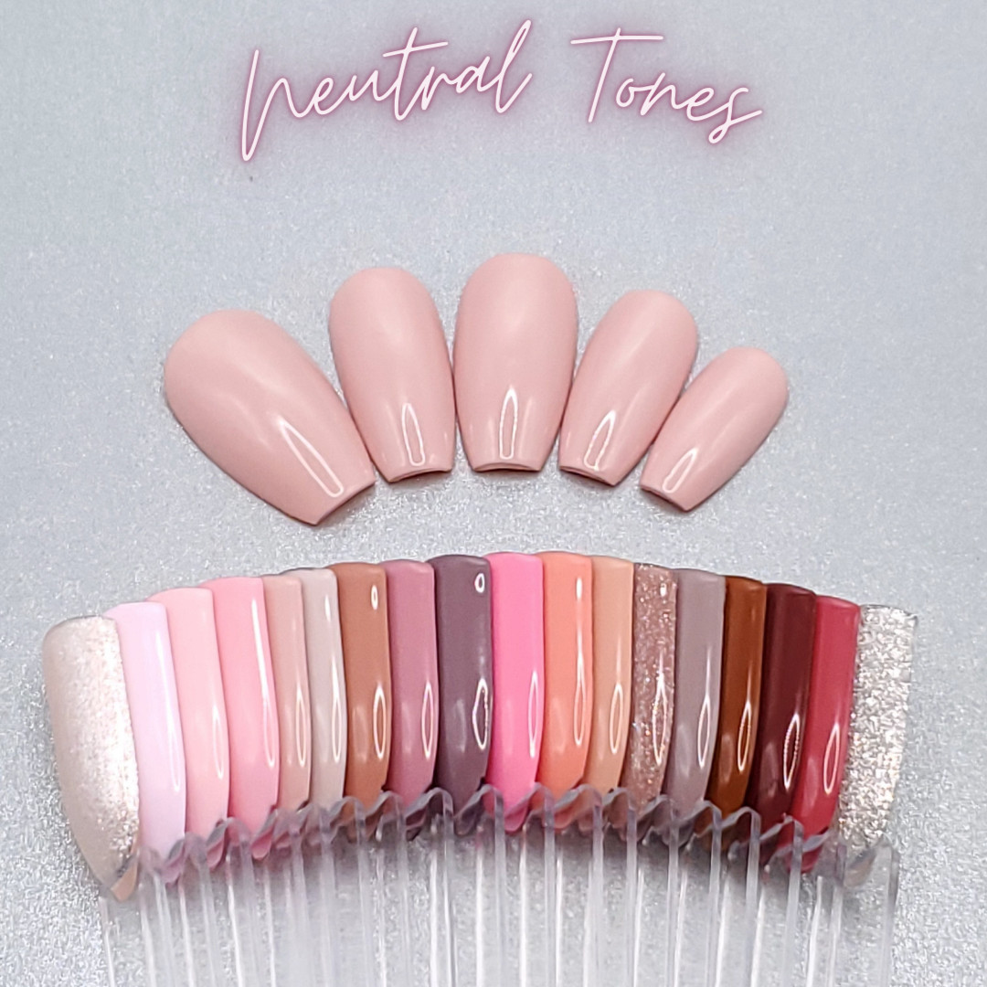 #05 Pink Beige Nude Press On Nails | Handmade | Hard Gel Glue On Nails