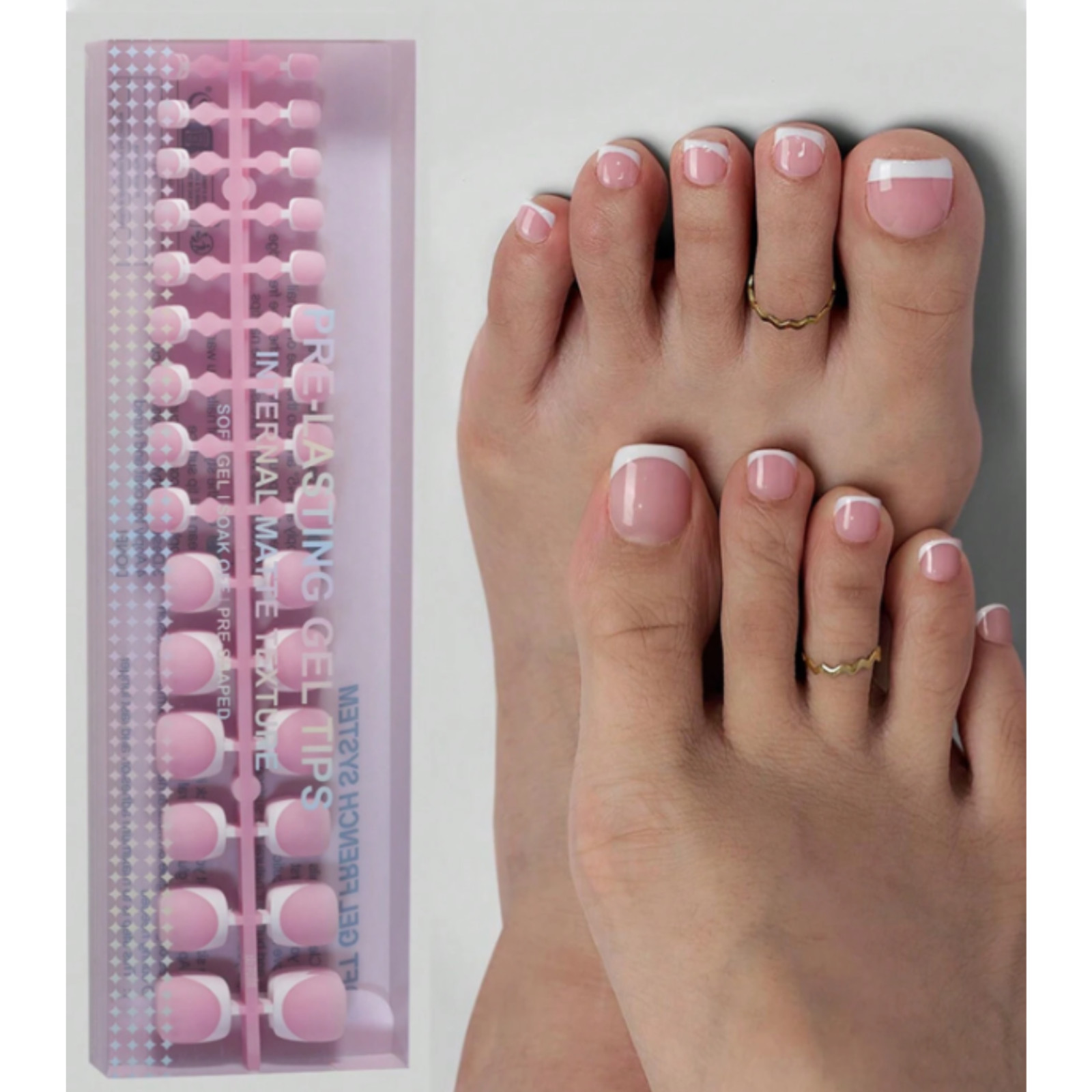150Pcs Fake Nails Short Square Press On Gel Nail 15 Sizes French Nails for Women