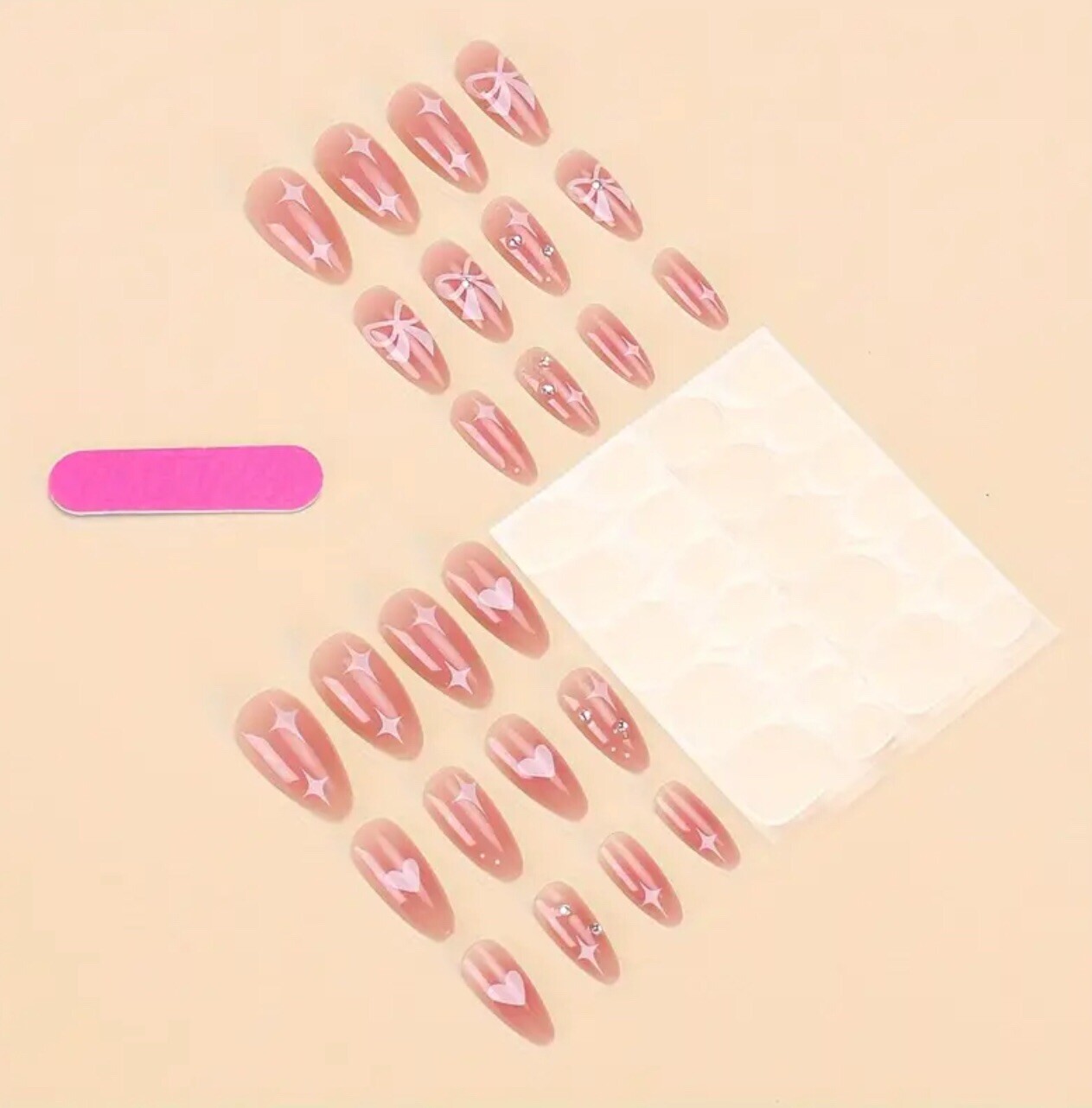 24pcs/set Acrylic Long Ballet Press on Nail Tips Coffin Wearing Reusable False