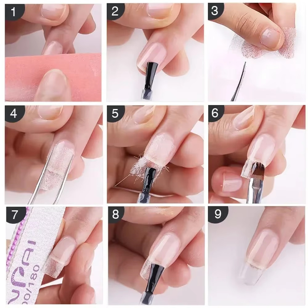 Fiberglass Nail Silk Wrap 10/20/50Pcs UV Gel Acrylic French Nail Extension Tool
