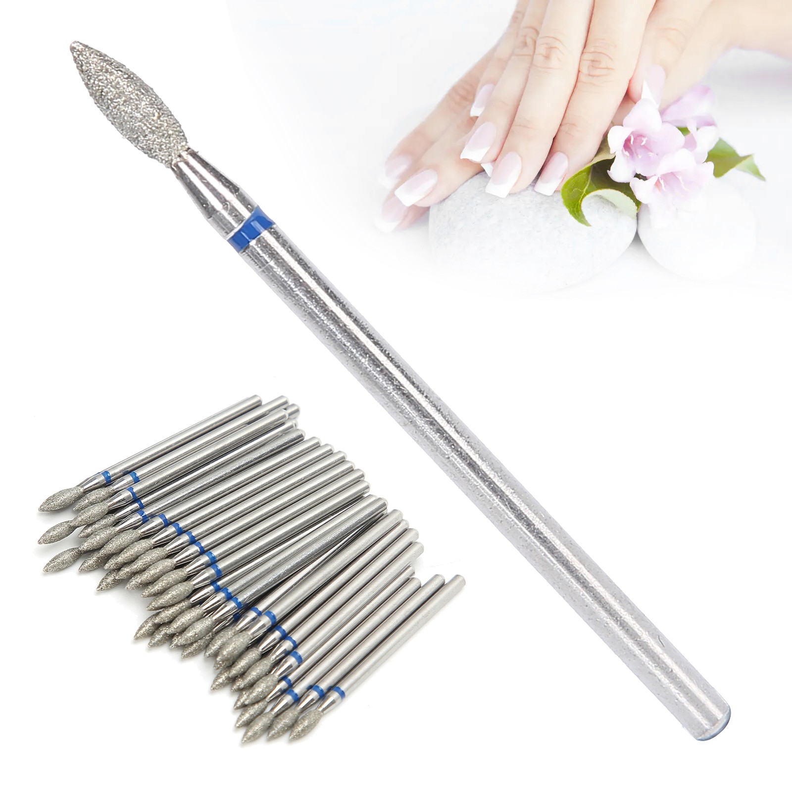 50pcs Nail Drill Bits Polishing Grind Head Manicure Tool (M-2.7mm)