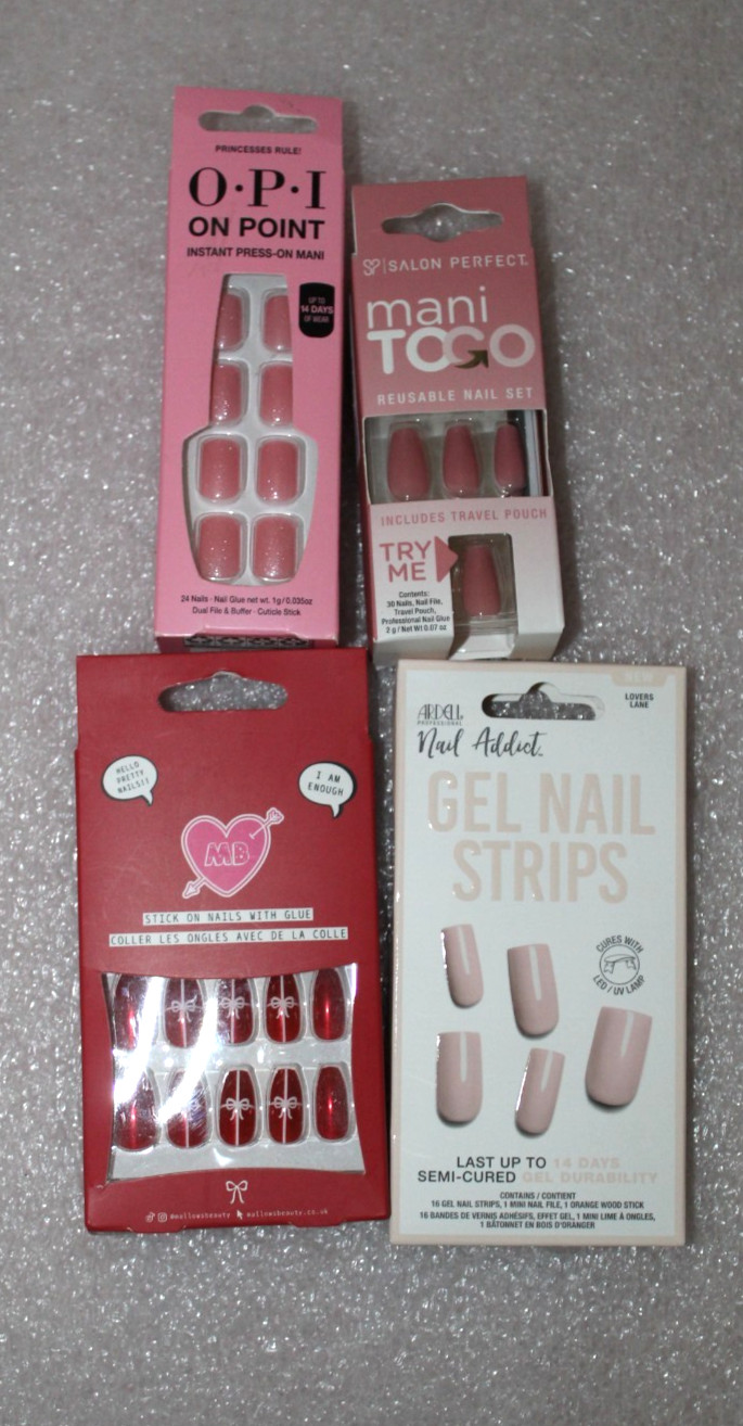 Mixed Lot of 10 Packs Fake Nails Different Lengths *Ready To Wear” NIP