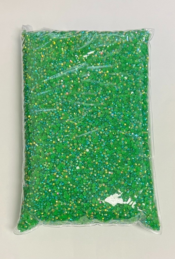 Green Rainbow Round Flat Back Resin 3mm Jewelry Crafting Nail Gems