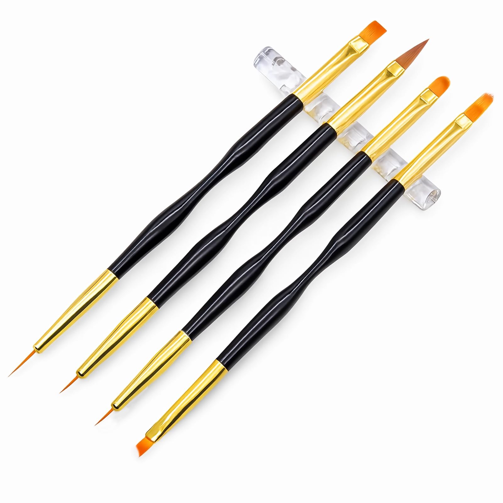 4pcs Dual-Ended Nail Art Brushes Set, Professional Nail Design Pens with Line…