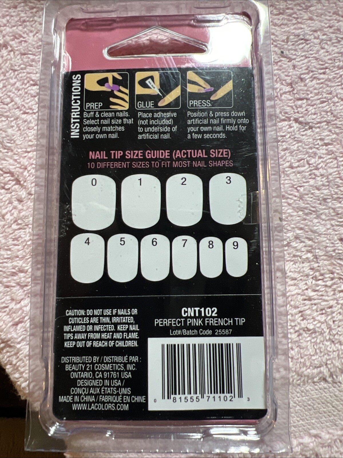 LA Colors Nail tips Mauvey Half Moon ultra thin CNT102 Active Length