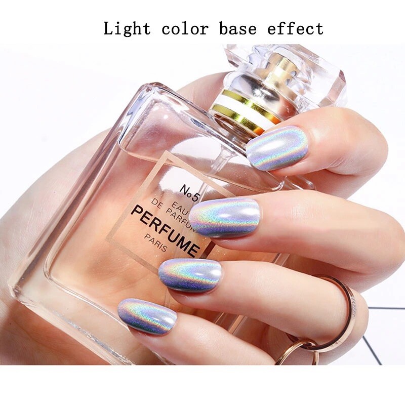 Unicorn Nail Holographic Powder Silver Rainbow Glitter Ultra Fine Sparkle Effect