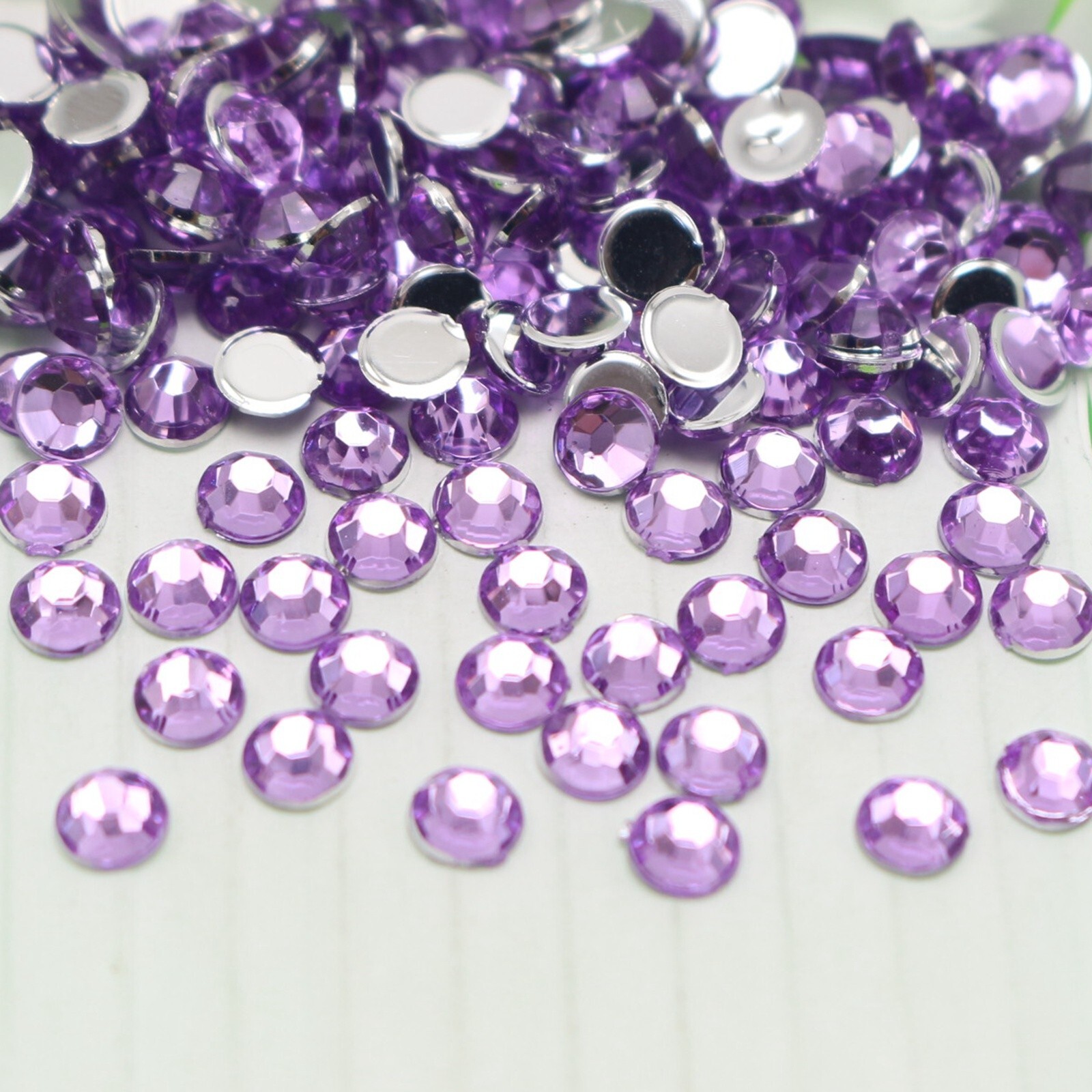 2000 Purple Crystal Acrylic Round Faceted Flatback Rhinestone Gem 4mm SS16 Nail
