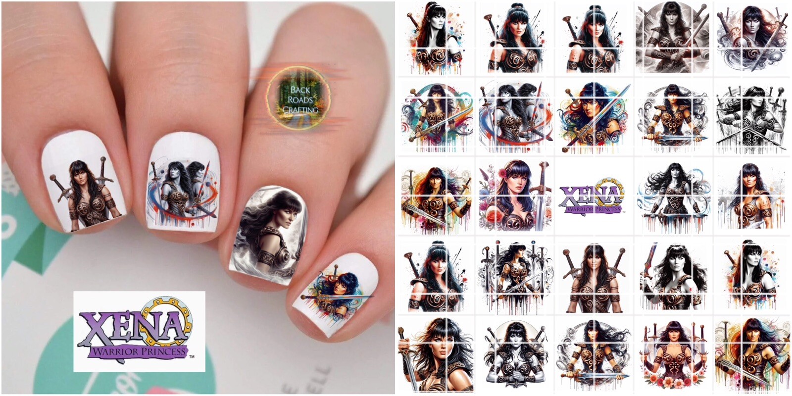 Xena Princess Warrior Waterslide Nail Decals Set Of 50 Instructions & Bonus