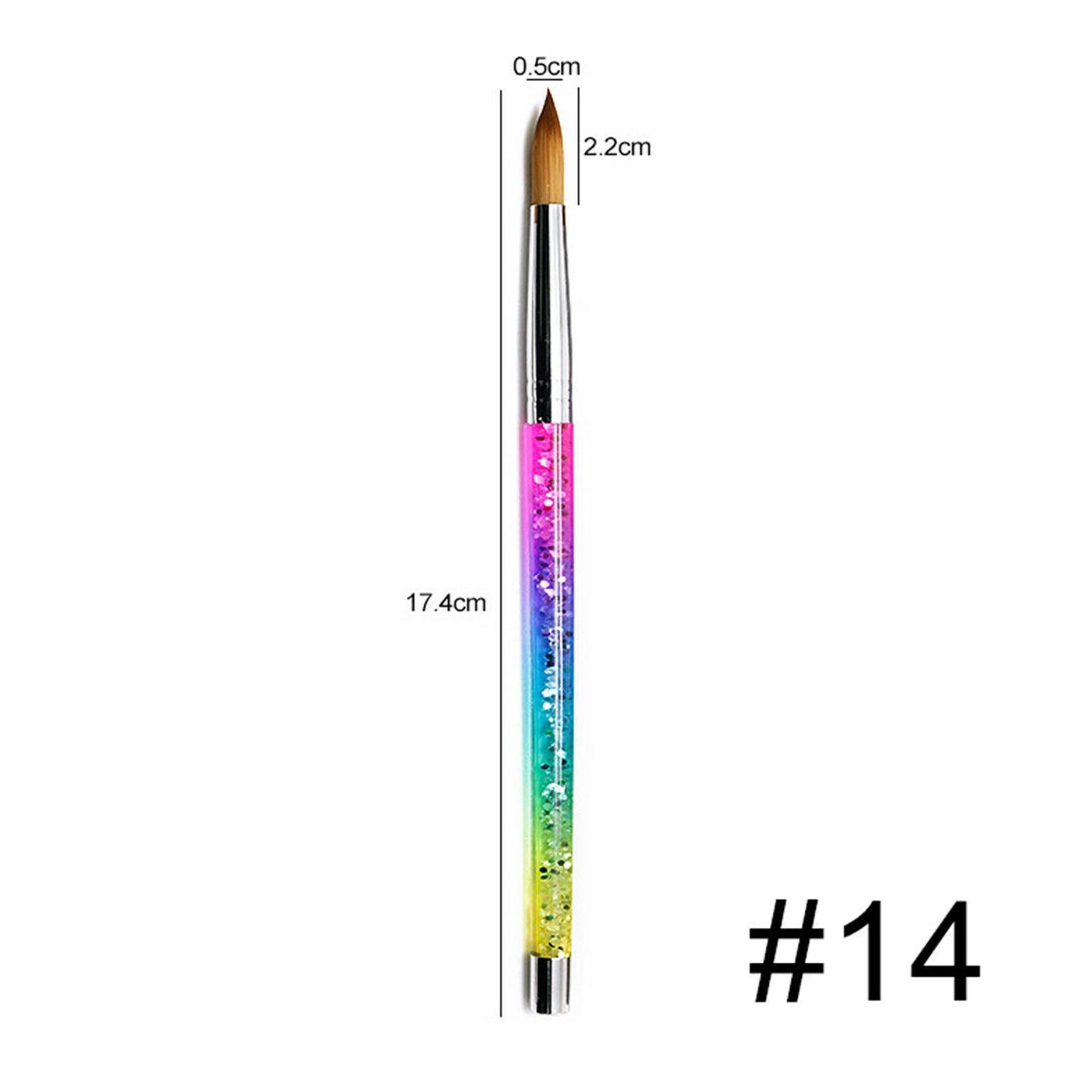 1Pc Top Quality Kolinsky Acrylic Nail Brush Round Size #6 #8 #10 #12 #14