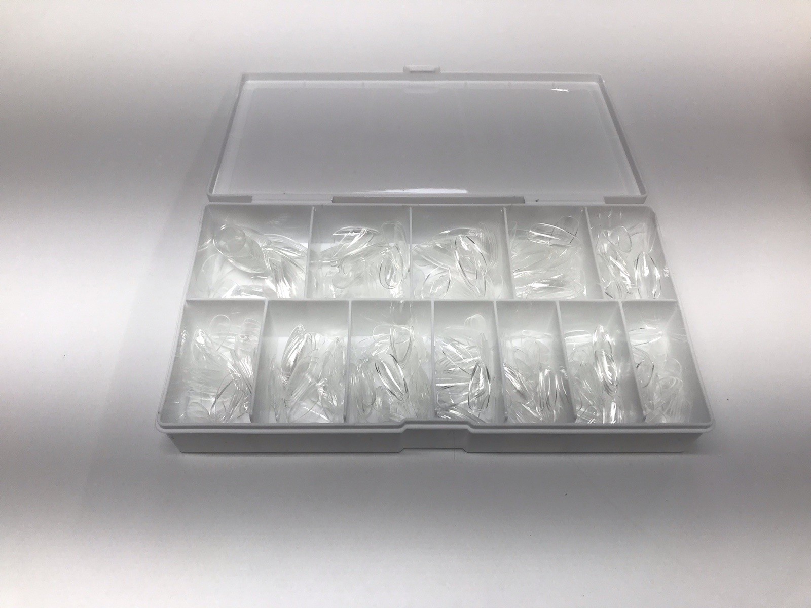 Clear Soft Gel Nail Tips short coffin box Smooth Different Sizes NEW open Box