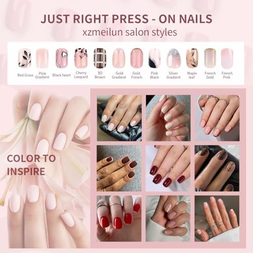 Press On Nail, French Tip 24 Pieces (Pack of 1) Chrome French Short Round-3496