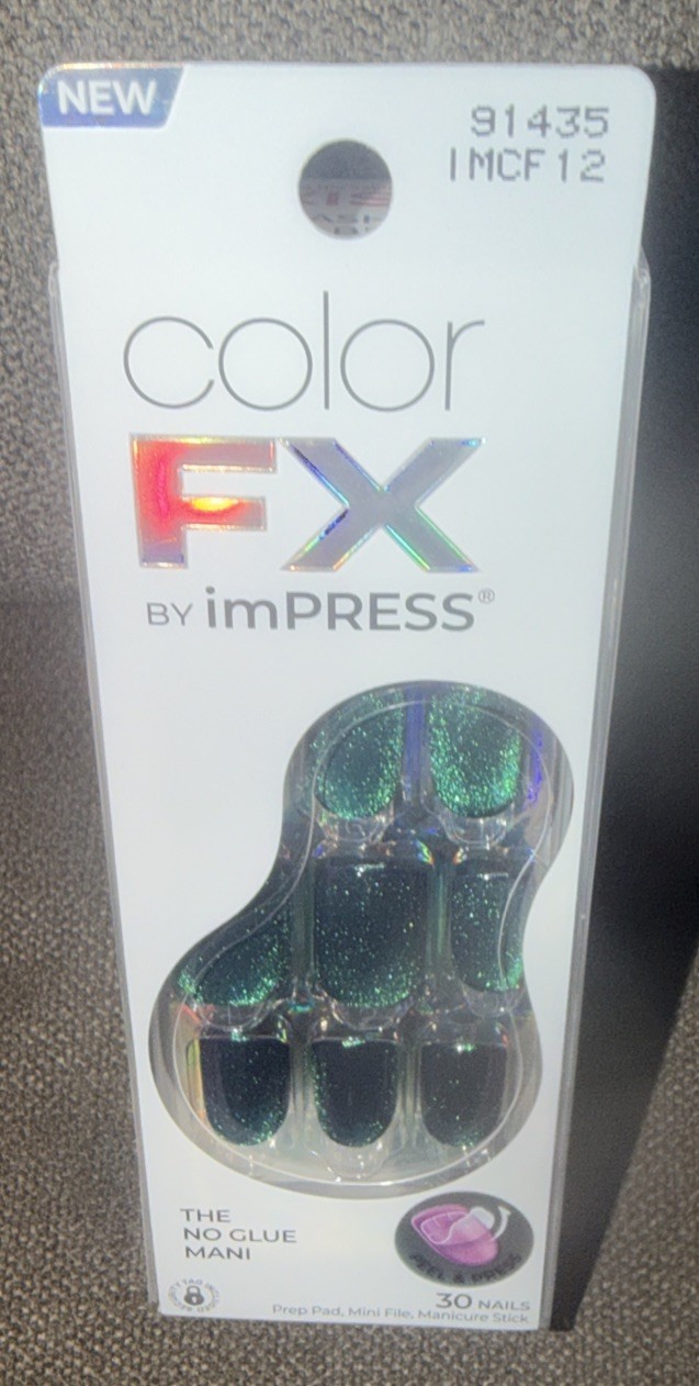 KISS imPRESS💅Color FX Short Squoval Press-on Nails Green “Better Things” 30Pcs