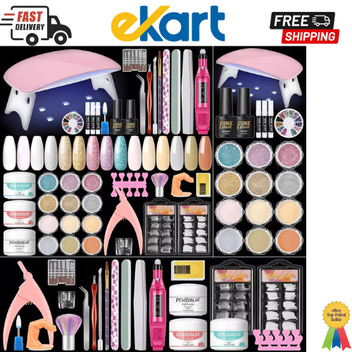 Acrylic Nail Kit for Beginner Professional Nail Kit Acrylic Set with Nail Lamp