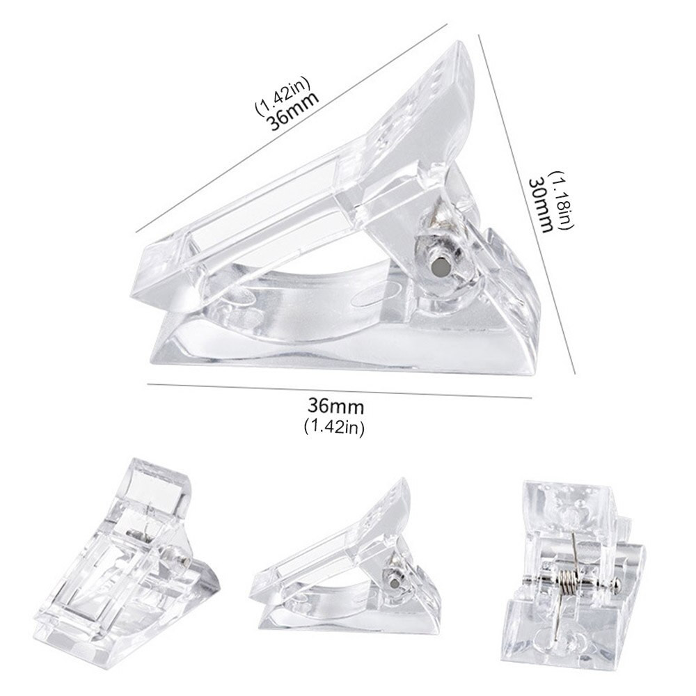 20 PCS Nail Tips Clip Quick Building Poly Builder Gel DIY Extension Clamp Clips