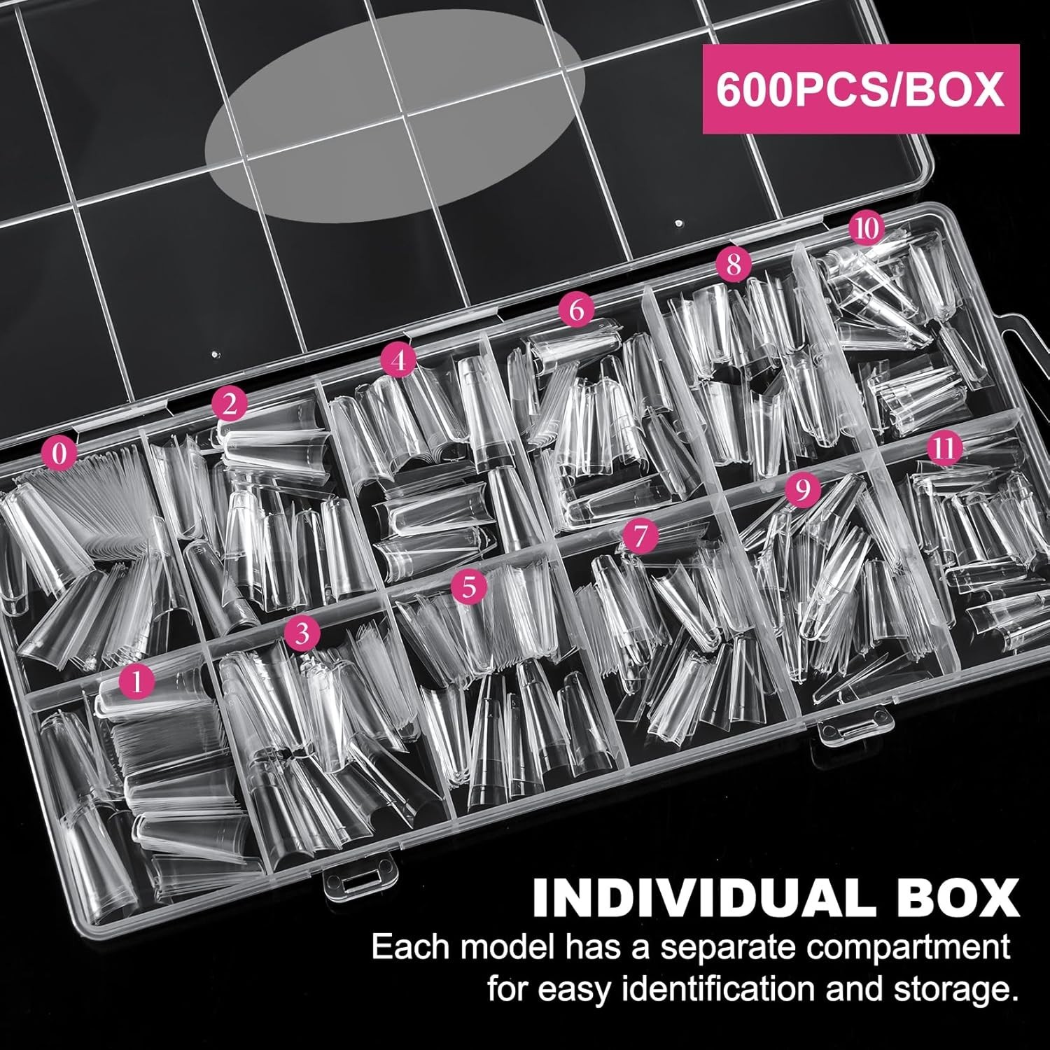 Professional Quality 1200PCS Half Cover Coffin Nail Tips for Beautiful Nails