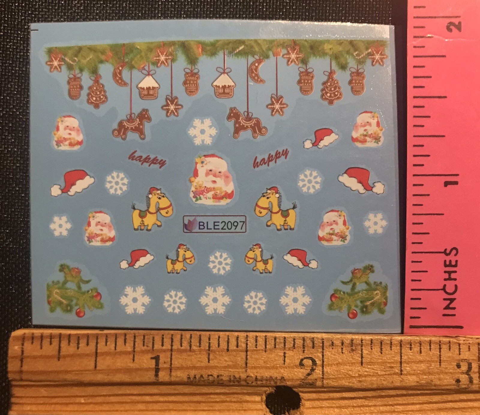 LOT of 2 SHEETS random HOLIDAY Christmas santa Waterslide Water Decal stickers