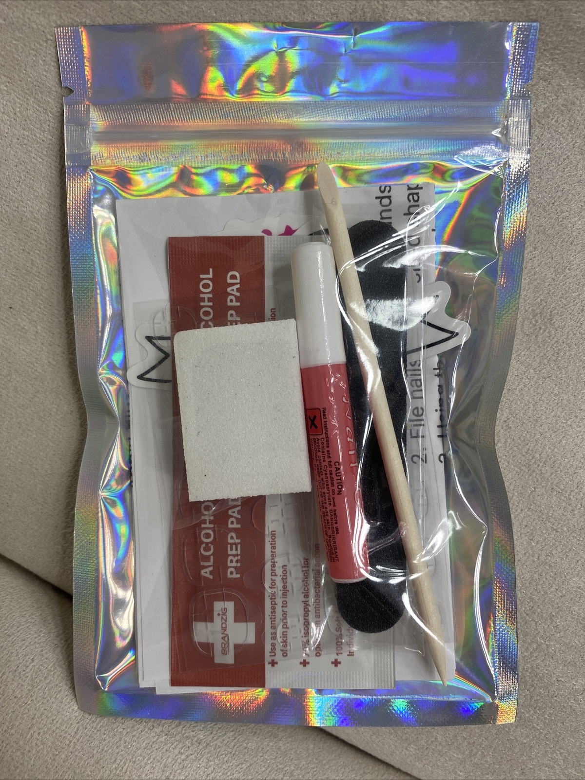 🔥 CUSTOM Gel Press On Nails, Deluxe Nude White , Short Coffin New With 1 KIT