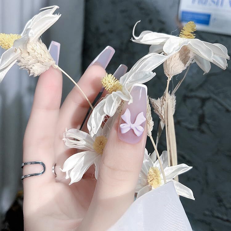 3D Bow Nail Charms Bow-Knot Nail Art Stud Rhinestones Type1-Solid Colorful