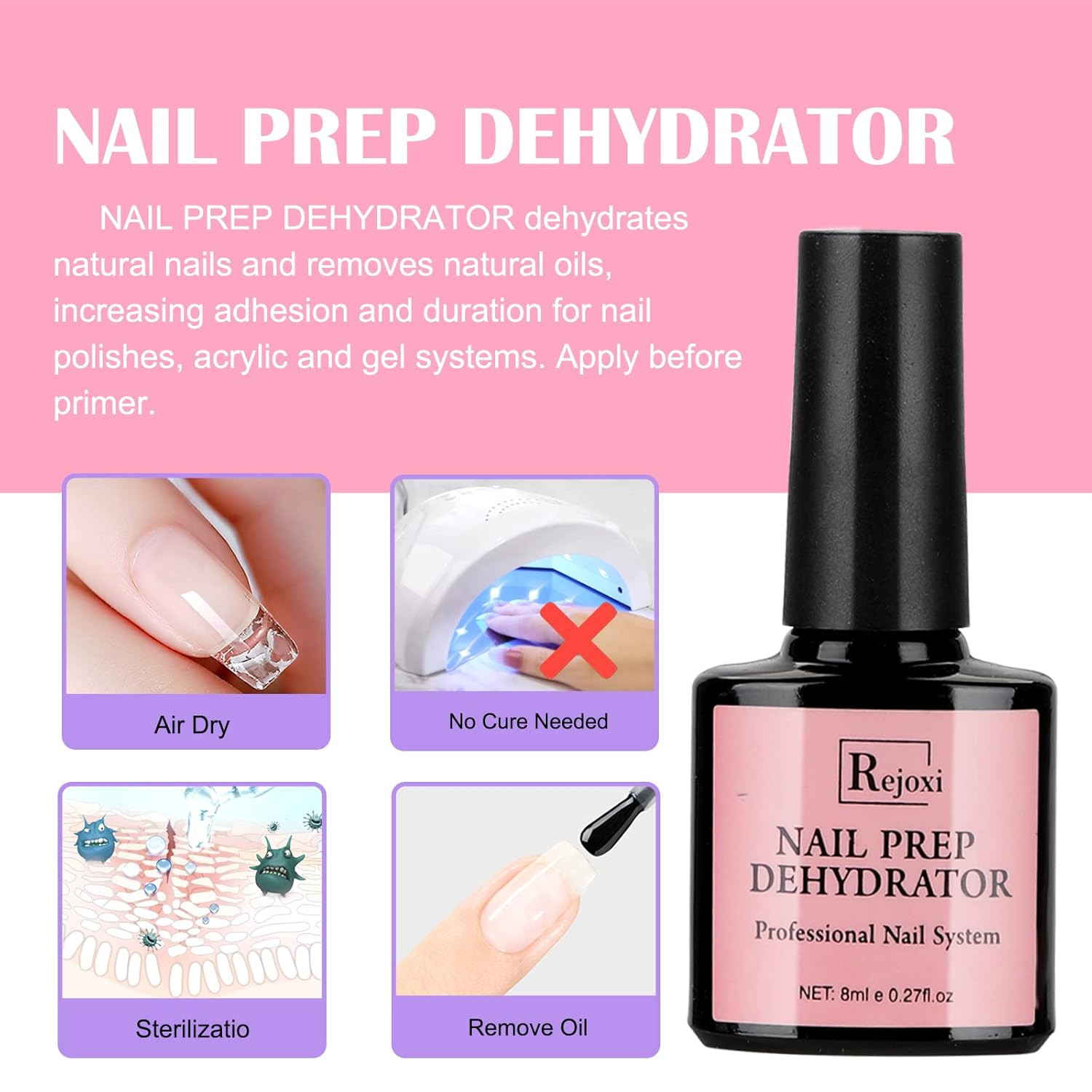 Acrylic Nail Kit with Prep Dehydrator and Primer, Acrylic Nail Powder and Liquid