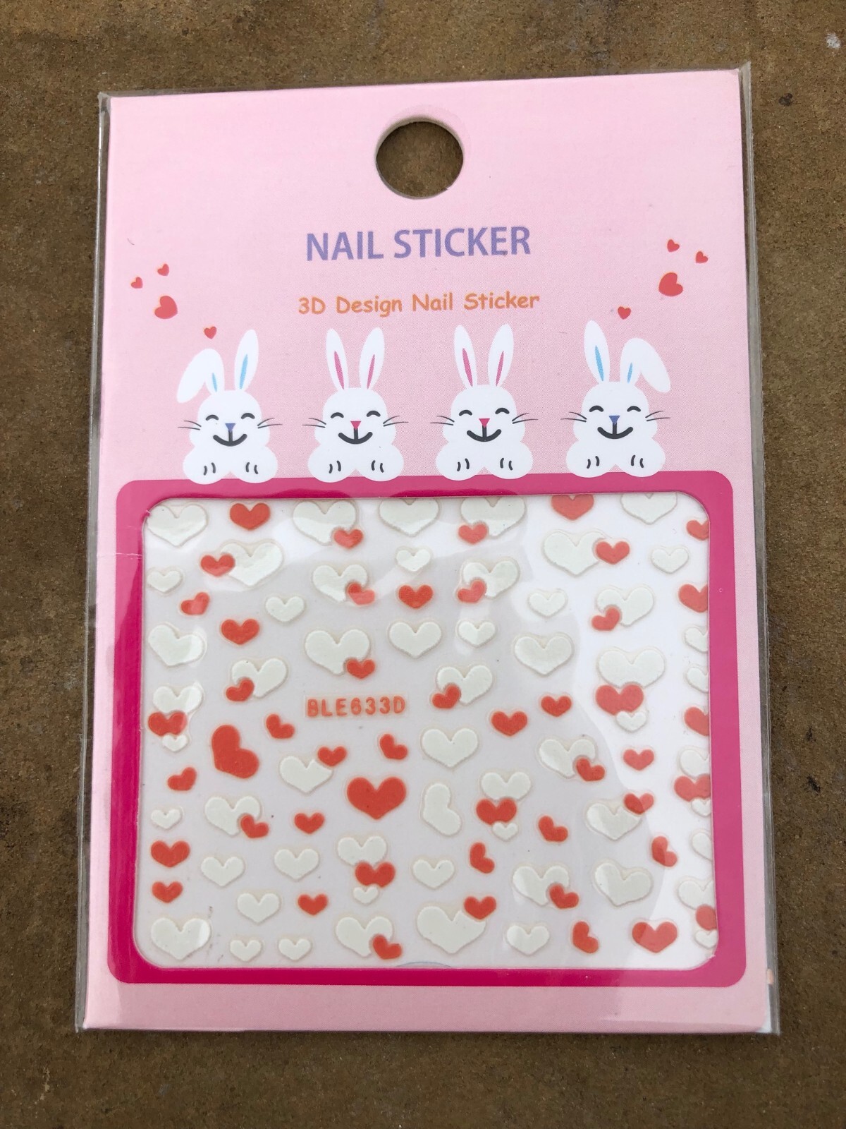 3D Nail Art Sticker Decal Butterfly Bowl Heart Acrylic Engraved Slider DIY NS49