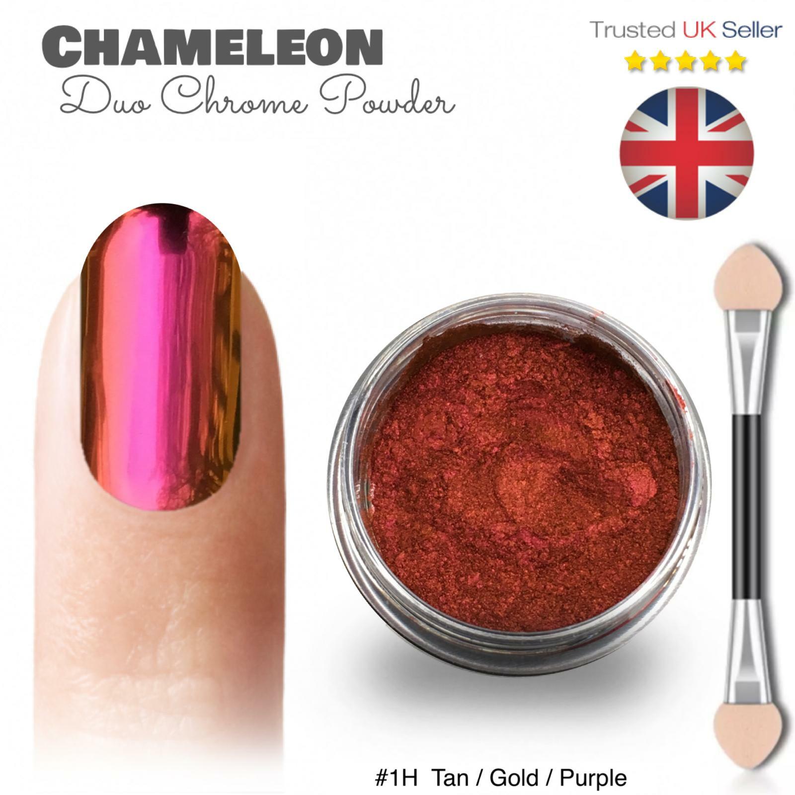 Chameleon Chrome Nail Powder Ultra Colour Shifting Mirror Purple Rose Gold Pigme