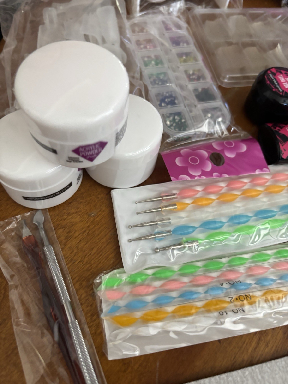 DIY Nail Kit For Beginners With Acrylic Powder Gel & Tools