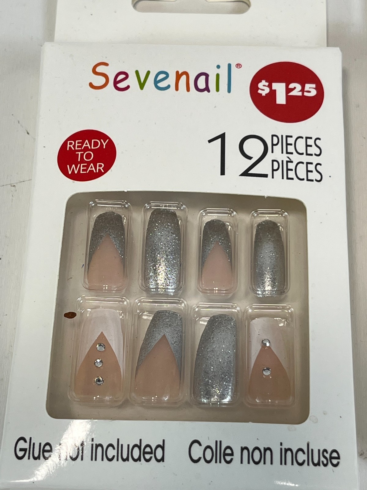Sevenail Nail Tips Lot of 4 New in Package Glitter Jewels Fashionable