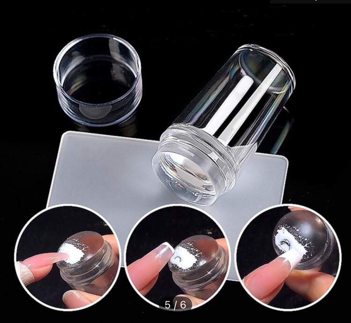 Double Head Silicone Nail Art Stamping Stainless Steel Template Stamper Scraper