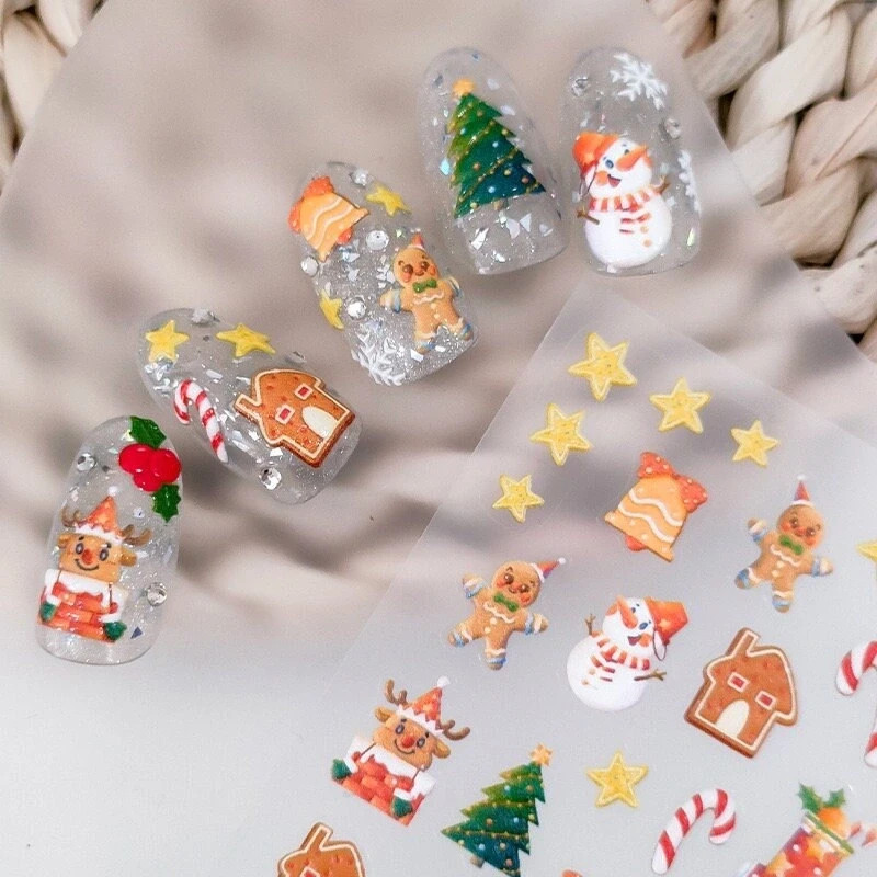 Gingerbread Christmas Nail Art – Festive Holiday Designs (376)