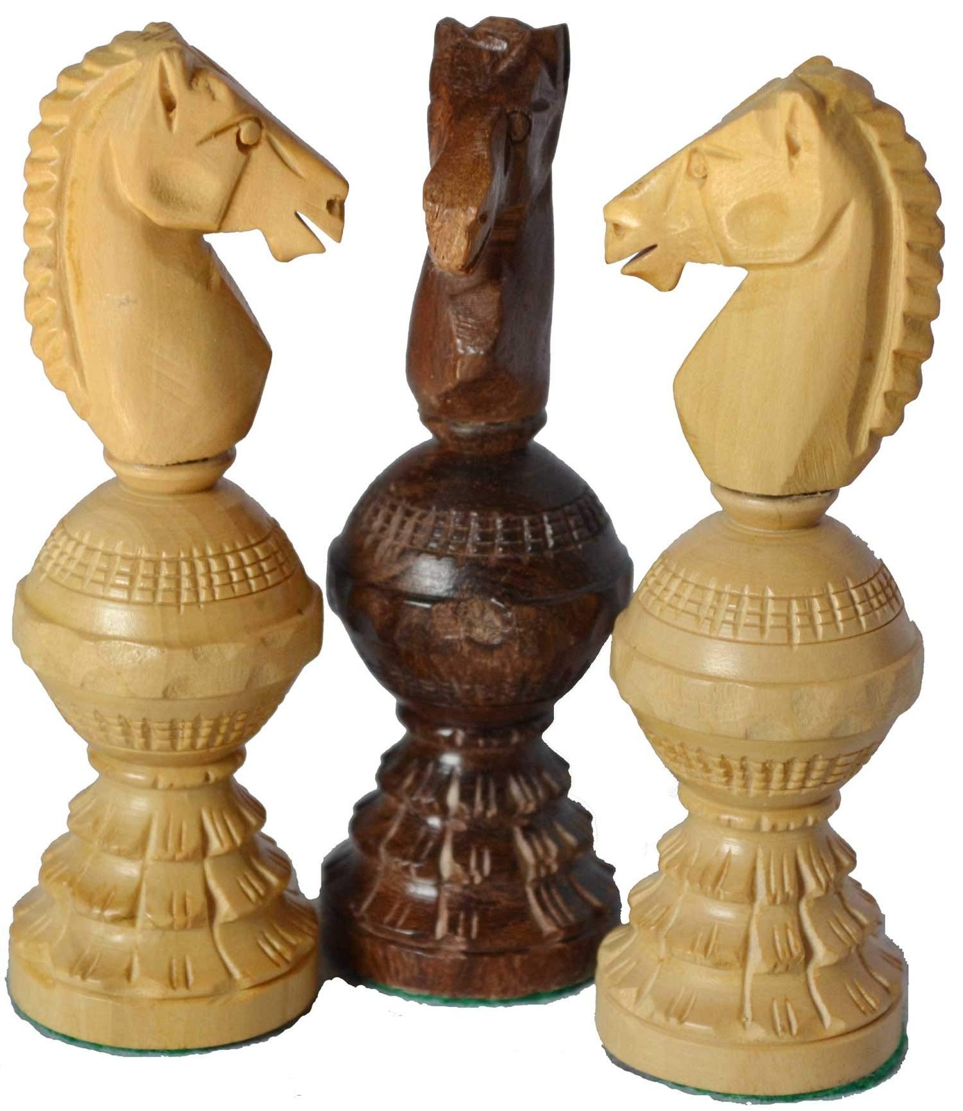 Chessbazar Chess Set Globe Design King 5″ 32 Wooden Small, Brown, Yellow