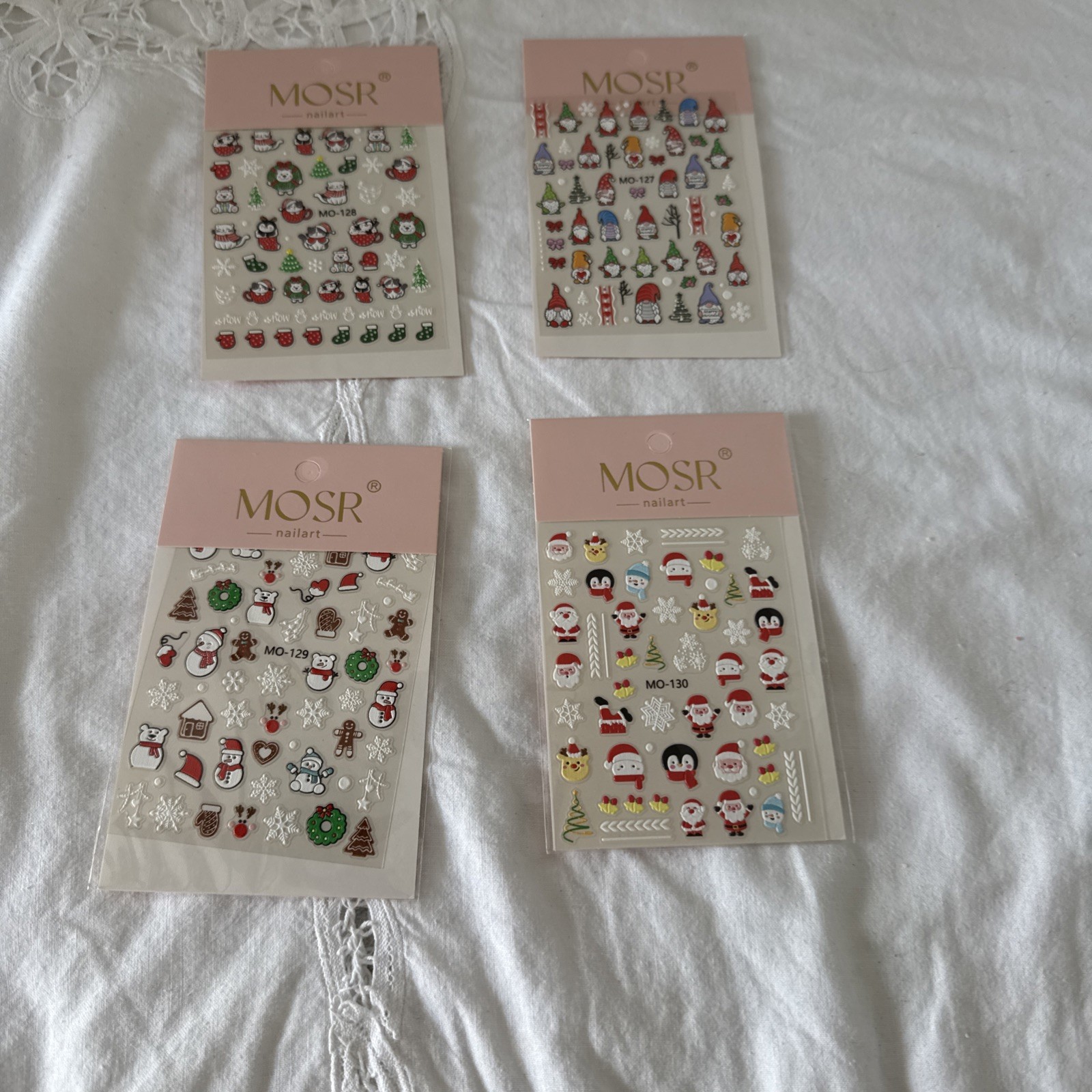 Lot Of 4 Cards Of Nail Decals / Stickers Christmas Theme So So Festive🎁🎄