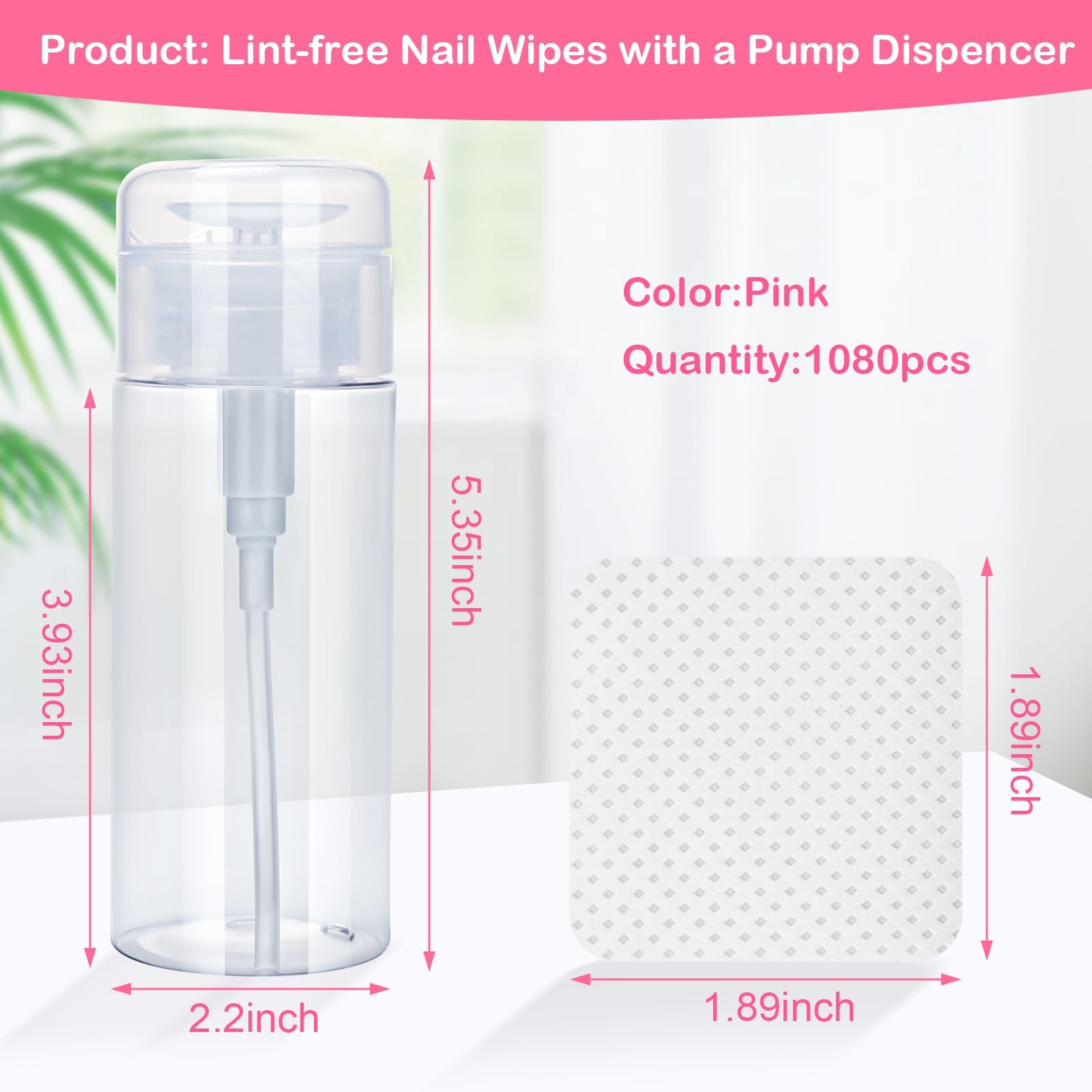 Lint Free Nail Wipes, Acetone Polish Remover 1081 Piece Set, White